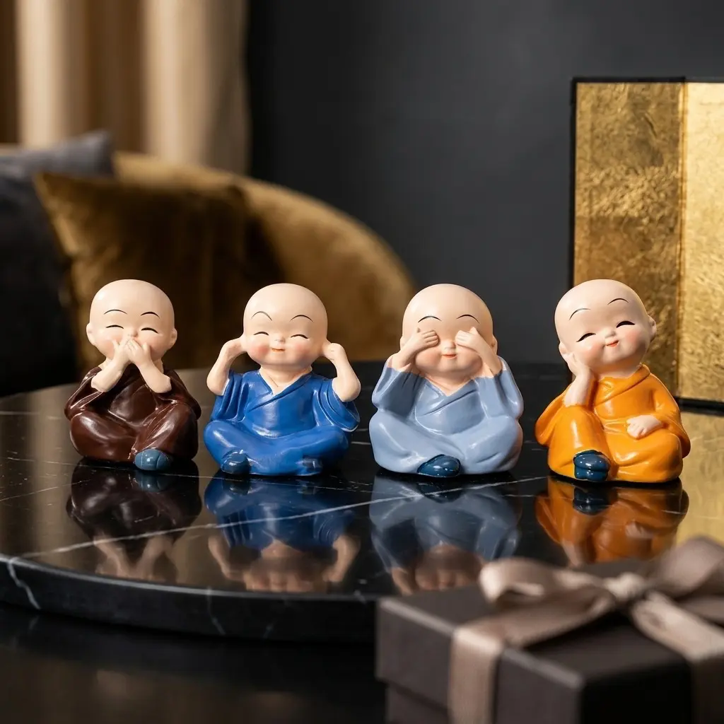 miniature monk buddha figurines for home decor