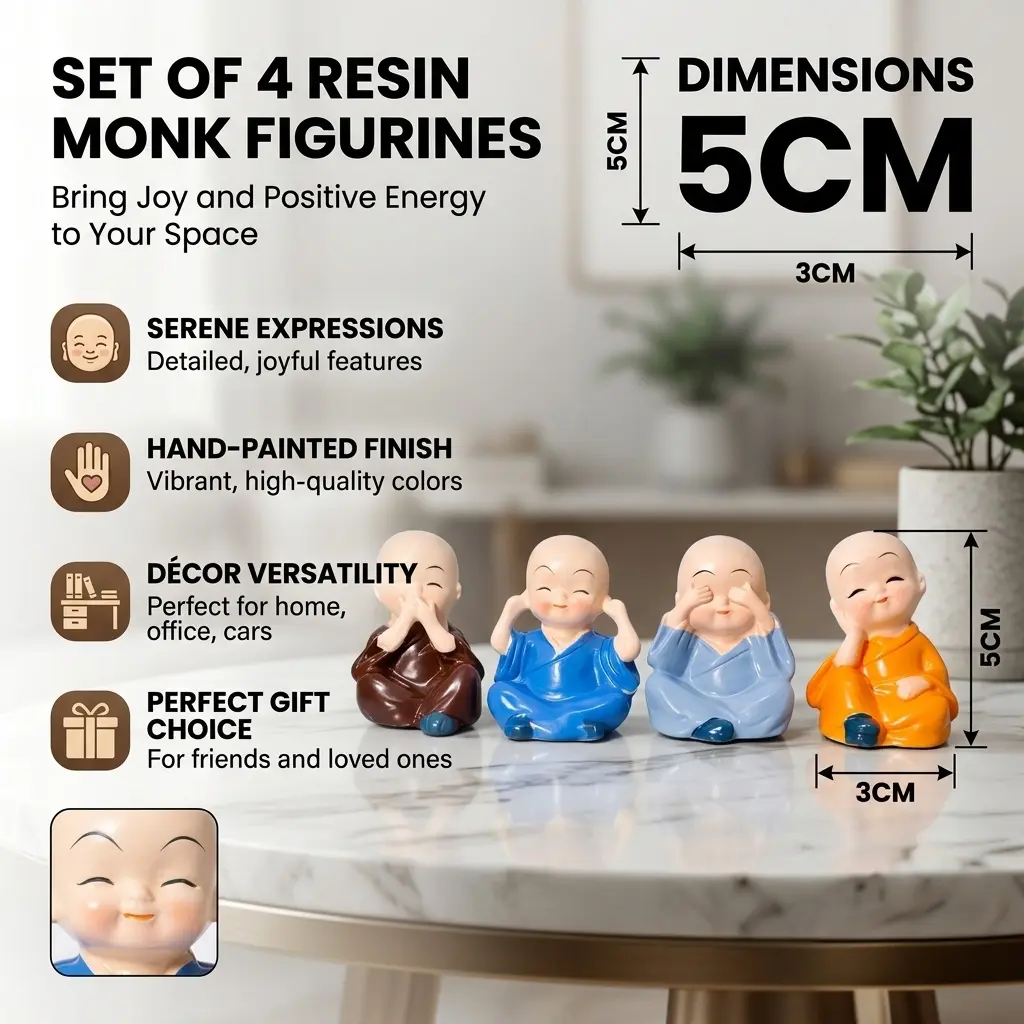 monk buddha statue for home and office decor