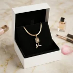 Floral pendant necklace featuring subtle A.D stone detailing