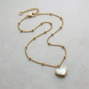 Home 5 Gold Heart Necklace for Women