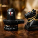 premium resin shivling and nandi idol set