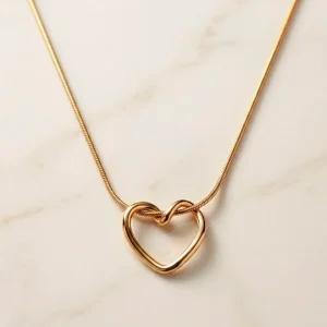 Home 3 Heart Pendant Necklace with Open Heart Design – Anti Tarnish Gold Tone Jewellery for Women
